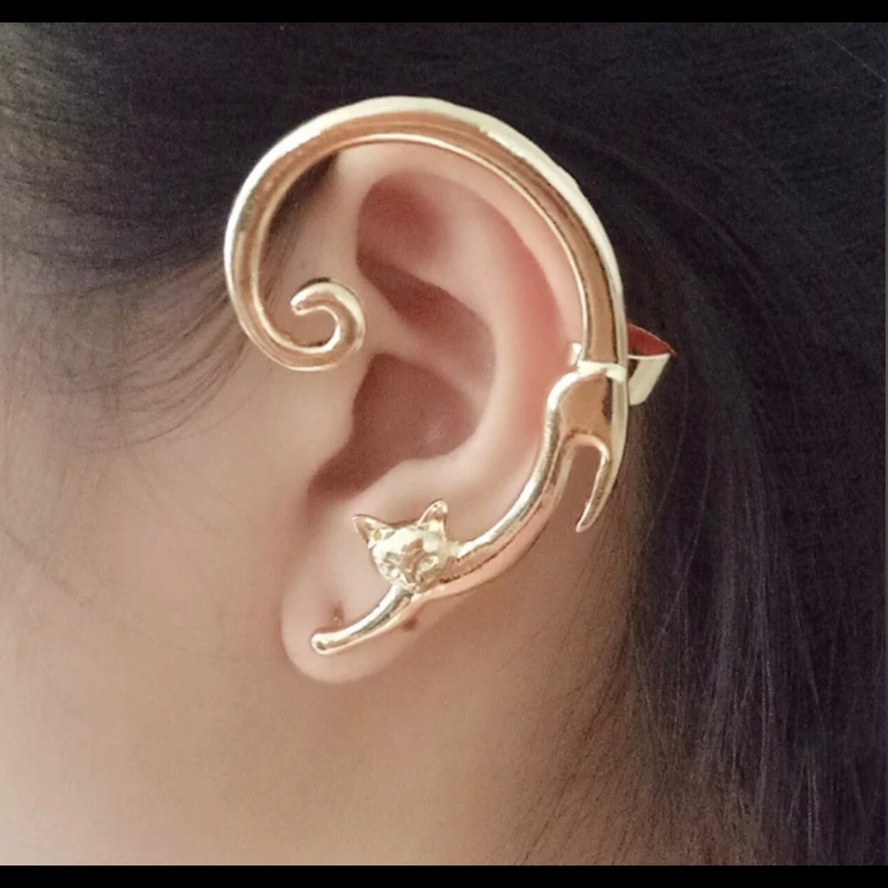 1 pc Simple Smooth Cat Ear Hanging earrings